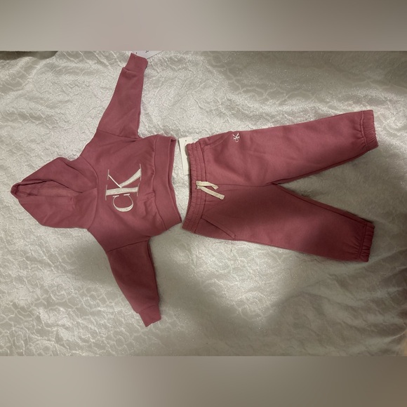 Calvin Klein Baby Girl 2-Piece Hoodie & Jogger Set – 12 Months – Brand New - Picture 3 of 3